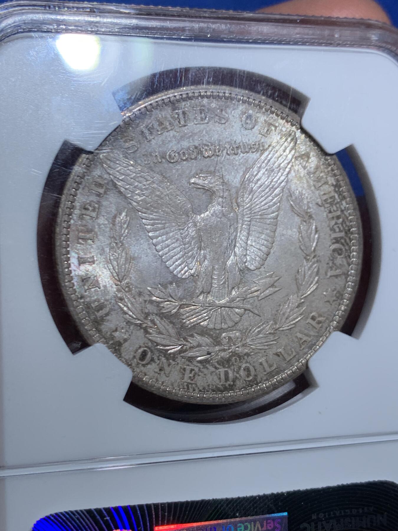 《竞宝斋》第445场 周日，周一，2场连拍 （全场包邮） NGC MS64 美国1904年O版摩根银币 相对少见年份 均匀烟灰包浆