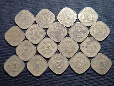 KK钱币收藏小铺 第375期  2月预留时间 周末发货 -  巴基斯坦5派沙铜币18枚一组