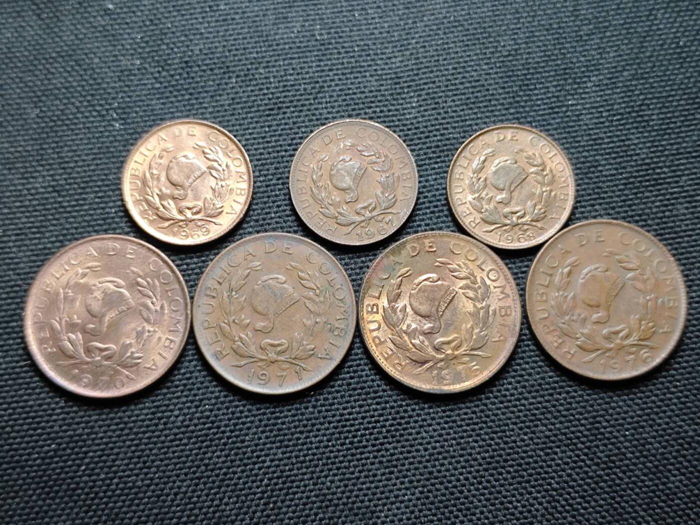 KK钱币收藏小铺 第375期  2月预留时间 周末发货  哥伦比亚一组14枚