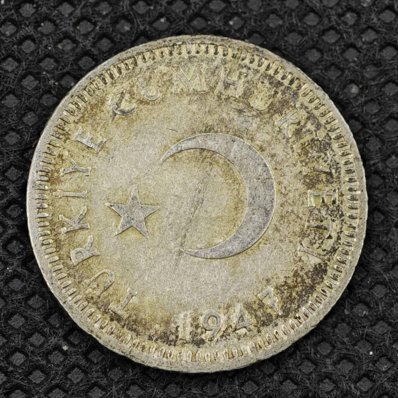 【淘币小摊】限时拍第八百二十四拍  小银币场  满百包邮可预留两周  周一统一发货   土耳其1947年50库鲁银币