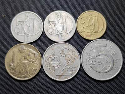 KK钱币收藏小铺 第375期  2月预留时间 周末发货 -  捷克斯洛伐克大小面值一组