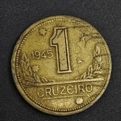 【淘币小摊】实时拍第八百二十一拍   散币场   满百包邮可预留二周 每周一统一发货   - 巴西1945年1克鲁塞罗铜币