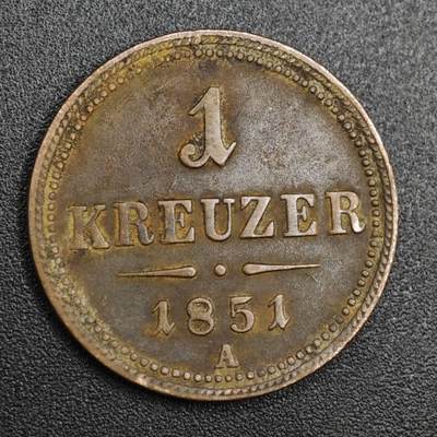 【淘币小摊】实时拍第八百二十一拍   散币场   满百包邮可预留二周 每周一统一发货   - 奥地利1851年1克鲁泽铜币