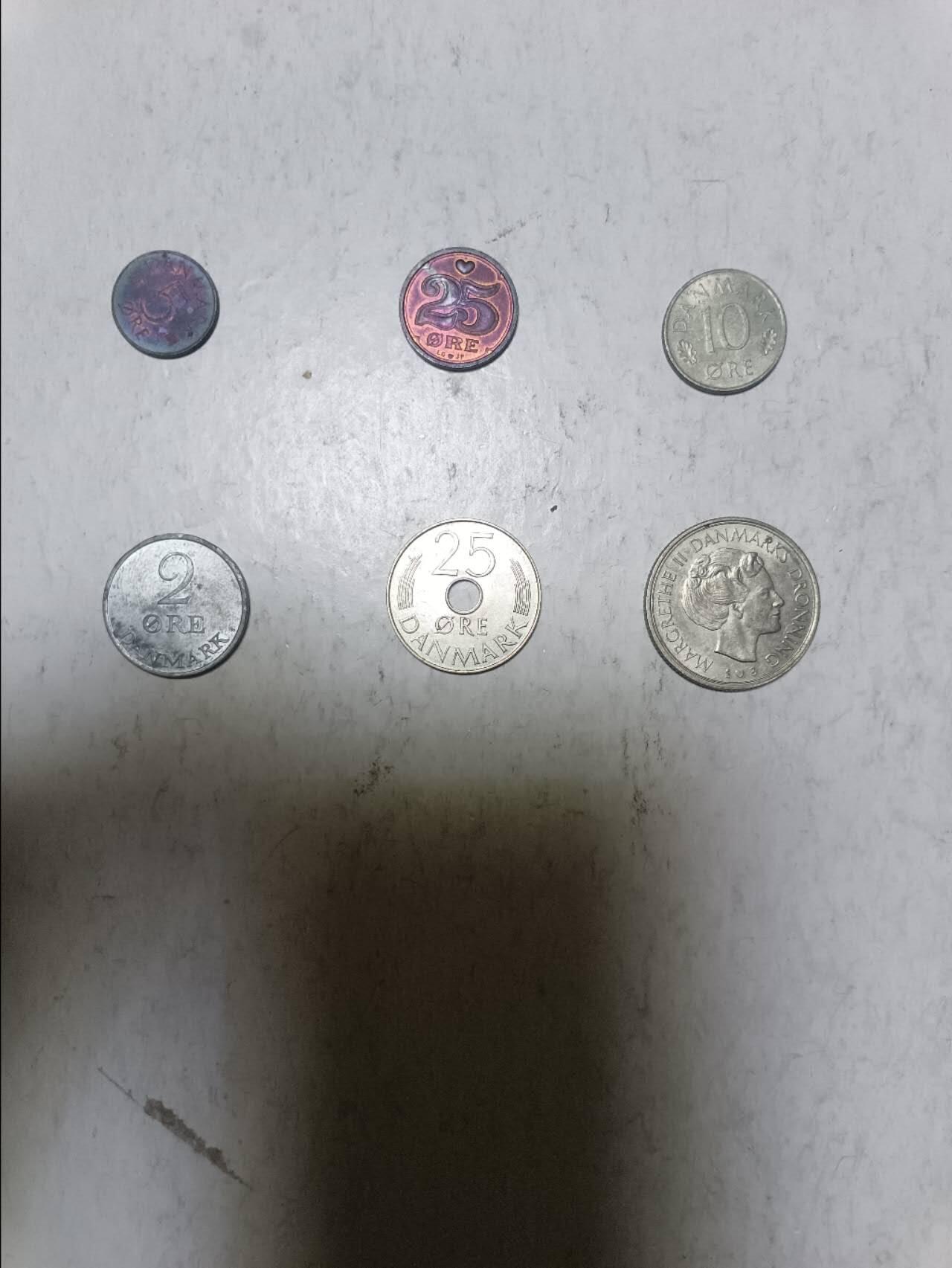 【20251211】非全新纸币和硬币第312场 丹麦6枚硬币不同版本