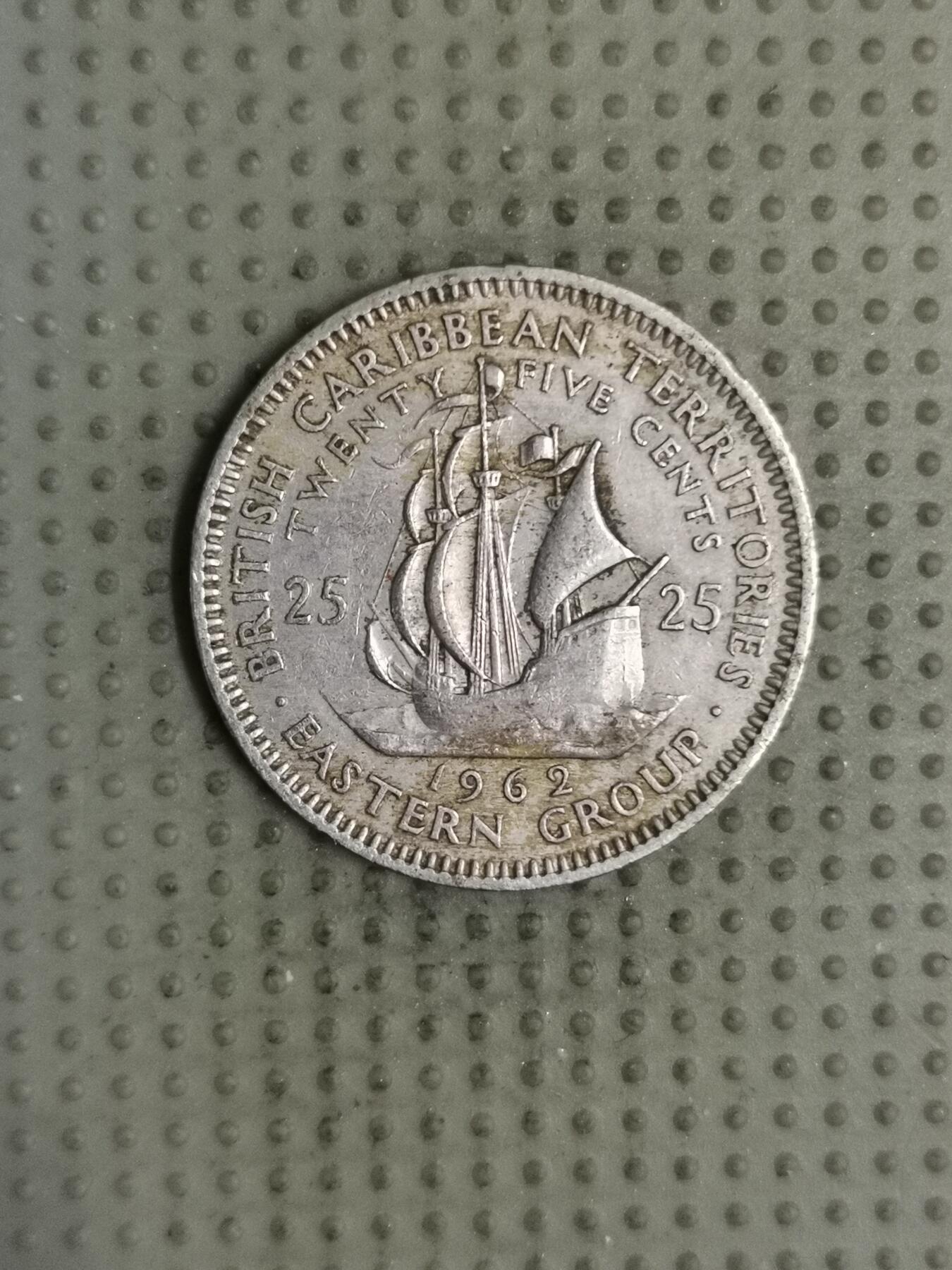 2025年第135场各国散币拍卖（总第135场） 东加勒比1962年25分
