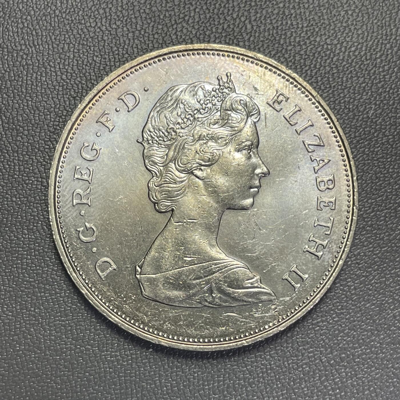 回流1208 英国1981年查尔斯王子与戴安娜王妃婚礼克朗型纪念币 25便士