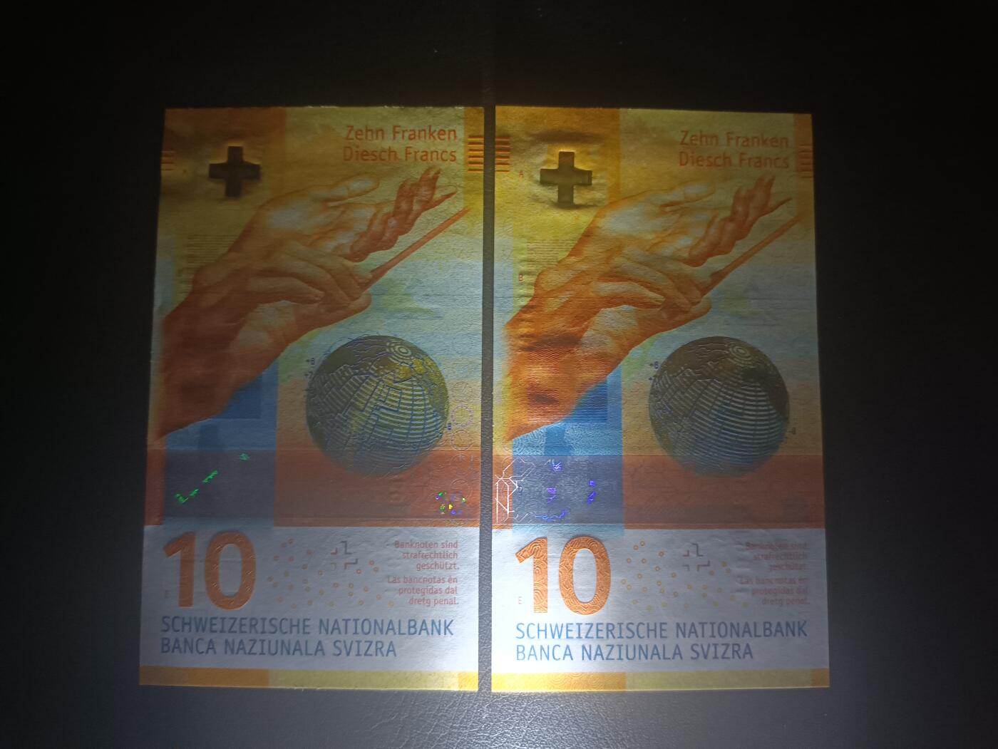 2025十二月第二期，总207期 瑞士2016年10法郎UNC批量两张，音乐和时间主题