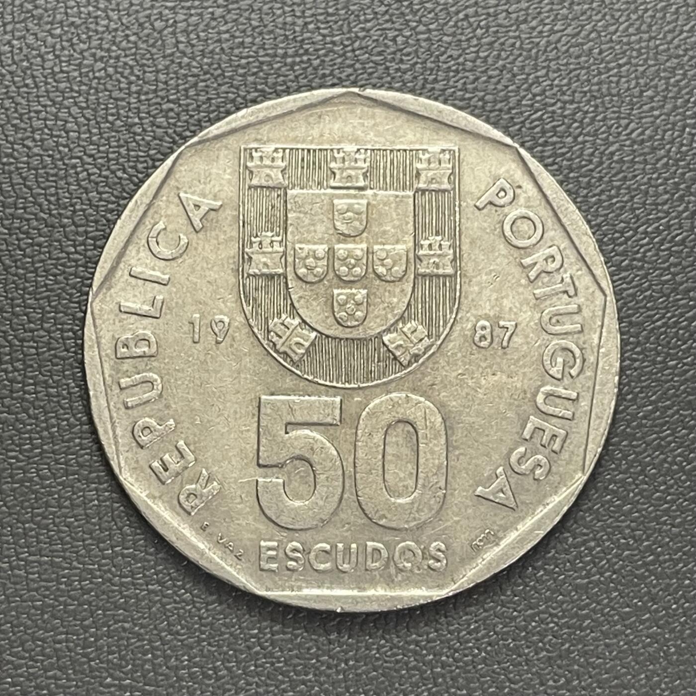 回流1208 葡萄牙1987年50埃斯库多 卡拉维尔帆船