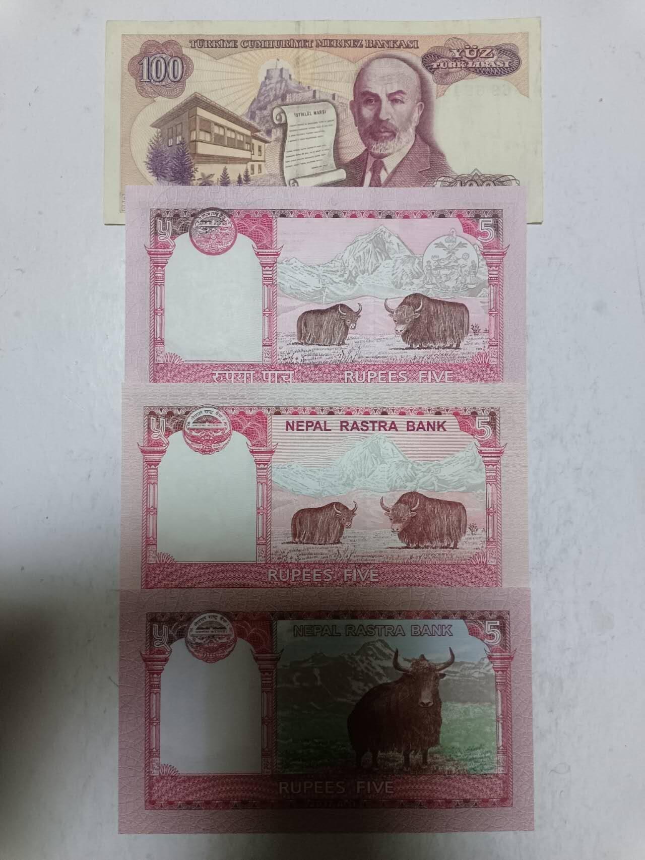 【20251211】非全新纸币和硬币第312场 亚洲国家4张纸币