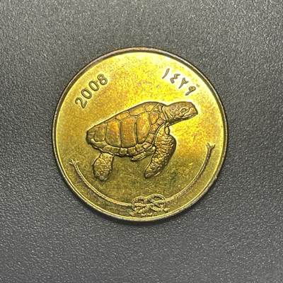 回流1215 - 马尔代夫2008年50拉雷铜币 绿海龟