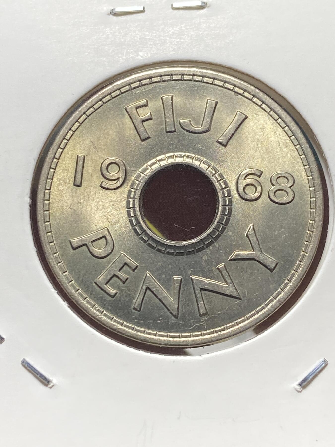 2025年第一百三十四场(总第一百六十场）外国好品纸夹散币场(免佣金) 原光全新–斐济🇫🇯1968年1便士(伊丽莎白二世第一版，关门年)