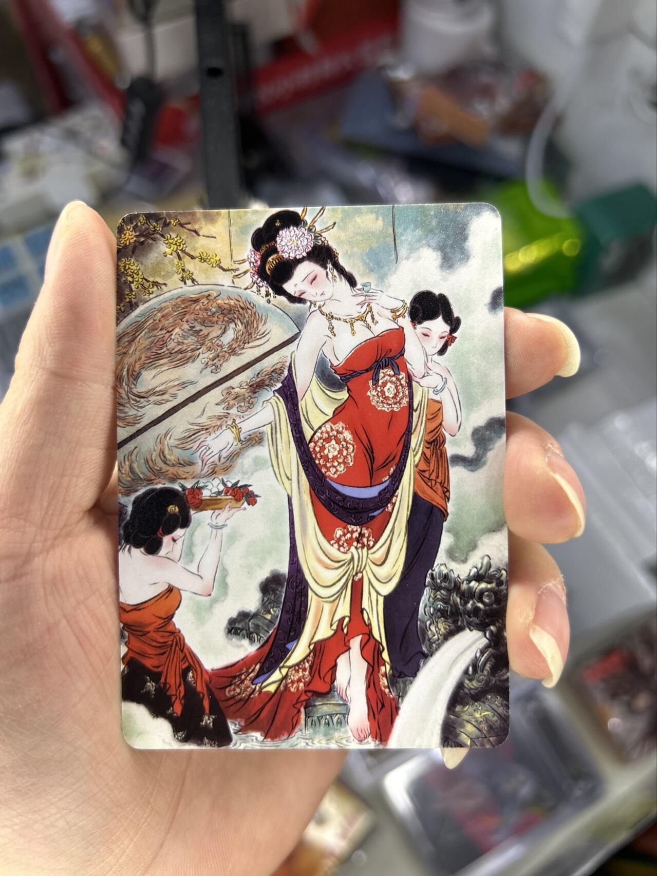 喜灰玩卡首拍第一期免佣金 燎原炎卡雕仙四大美女精雕普卡一套