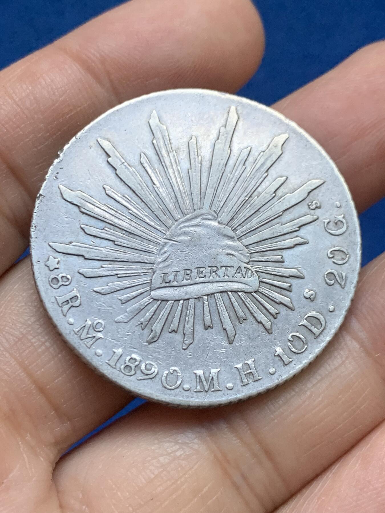 《竞宝斋》第446场 周日，周一，2场连拍 （全场包邮） 墨西哥1890 MO MH版 8R鹰洋银币