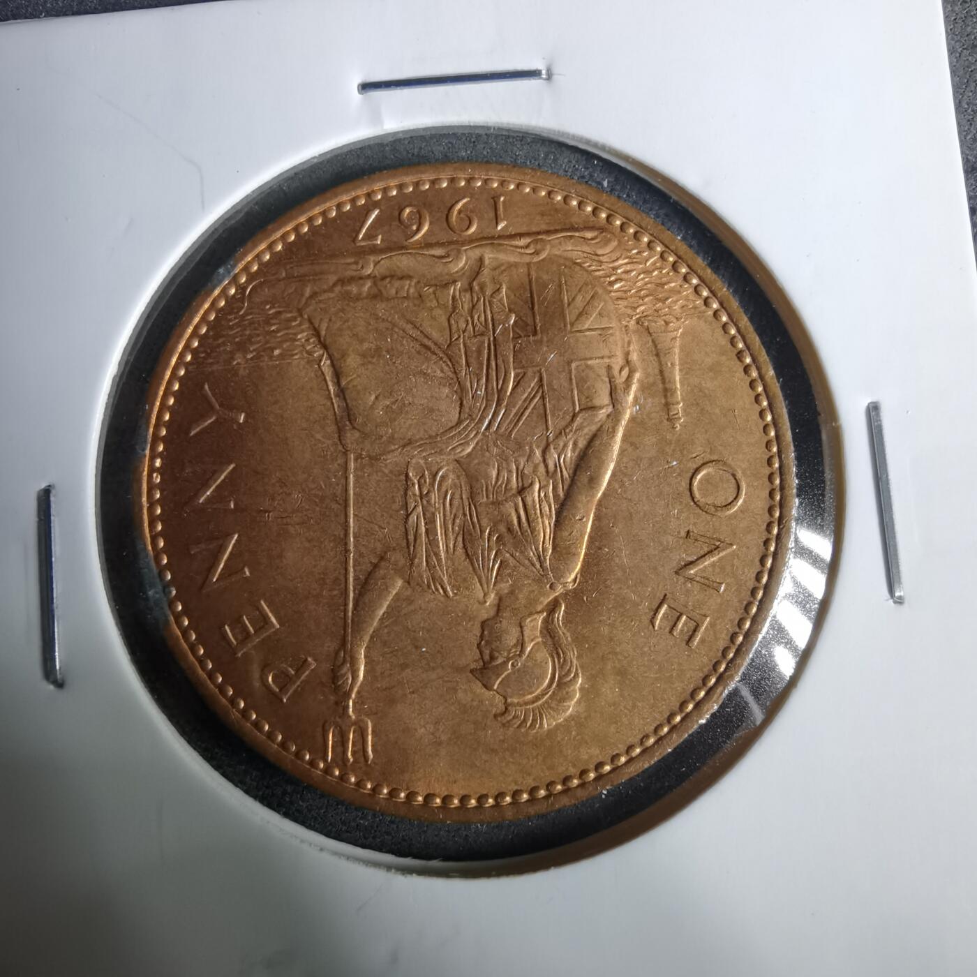 沼泽如烟--第925场 英国1967年1便士