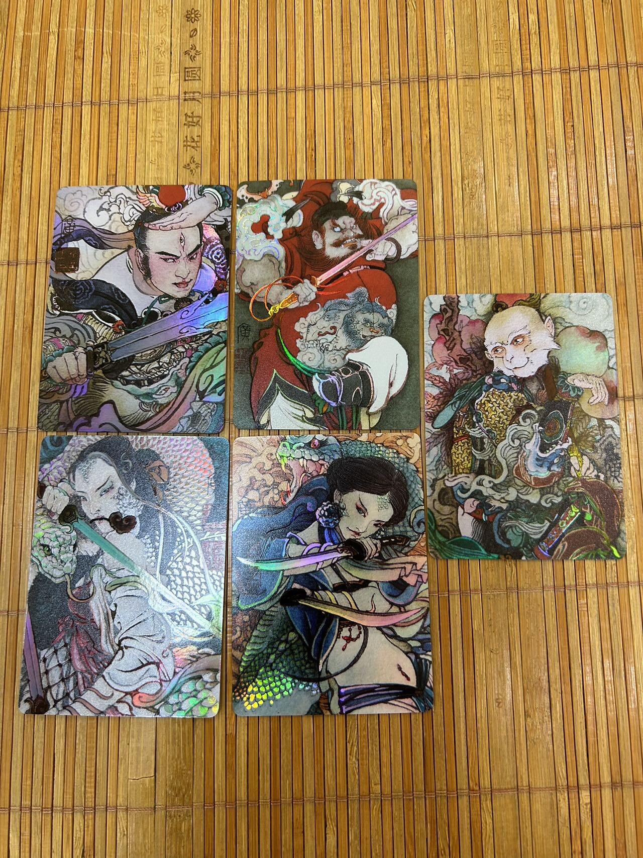 喜灰玩卡首拍第一期免佣金 启读文化李广神话彩闪一套5张