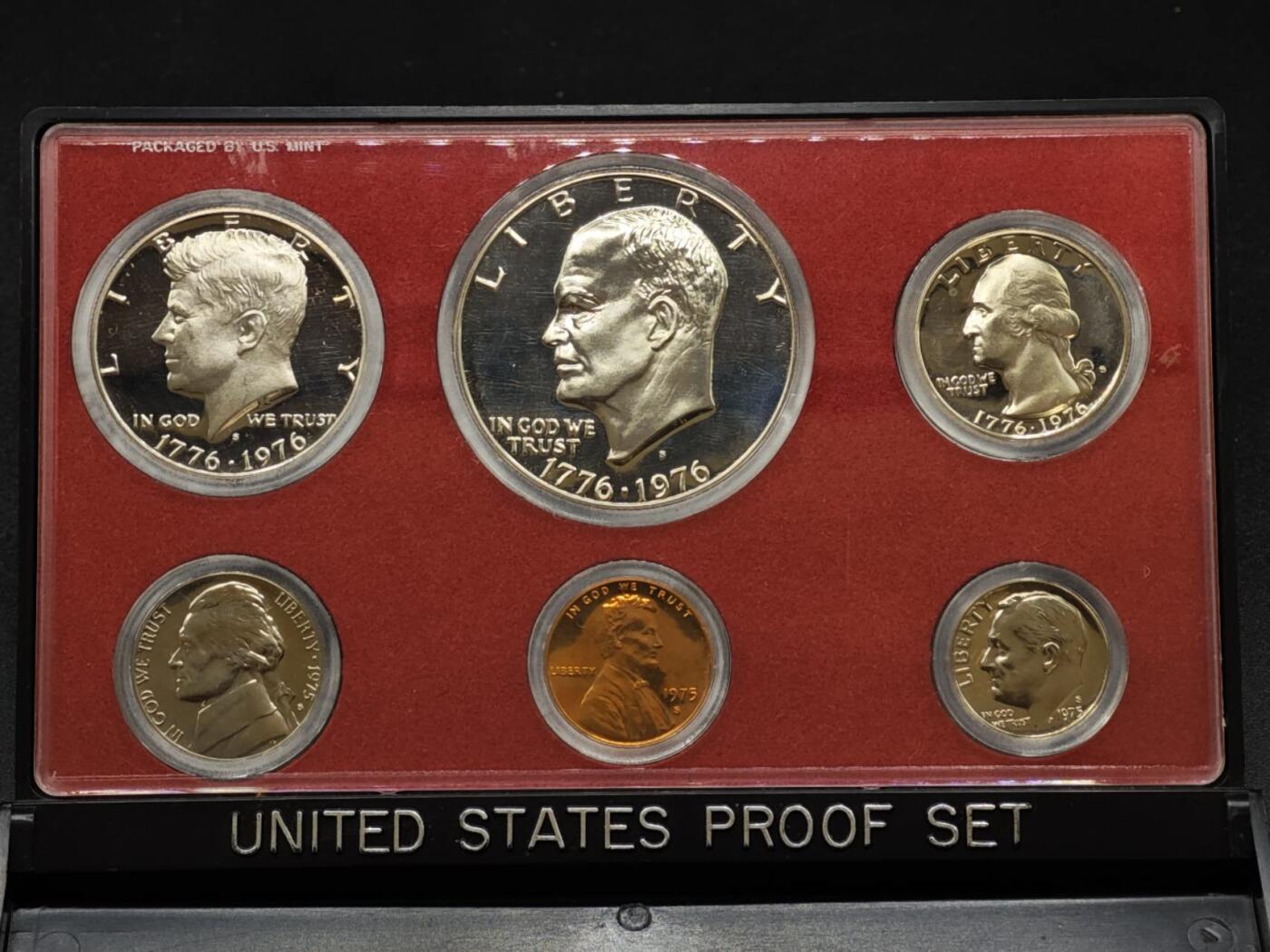 【淘币小摊】实时拍第八百二十二拍   银币套币场   满百包邮可预留二周 每周一统一发货   美国1975年精制套币