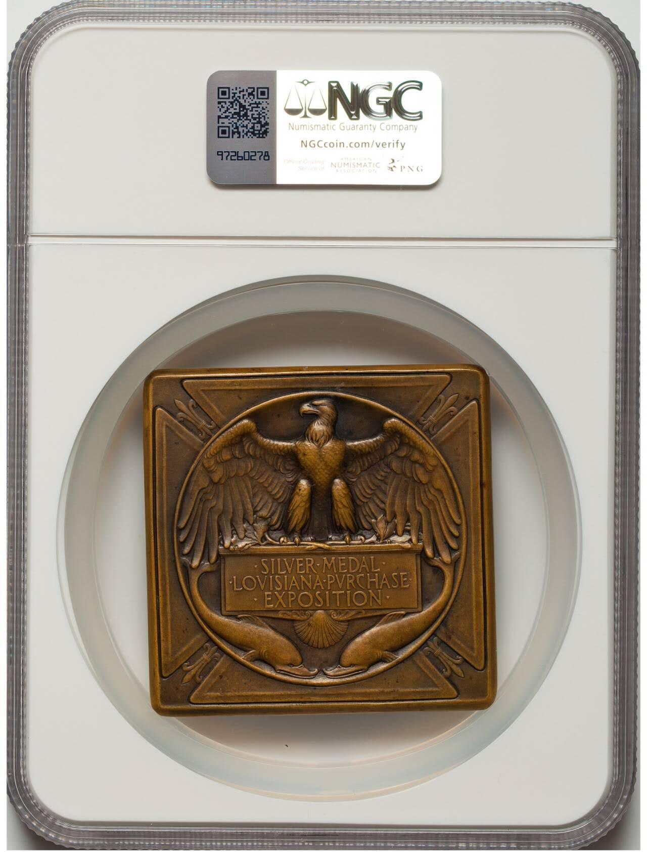 NGC评级1904年美国路易斯安那购地博览会银奖章