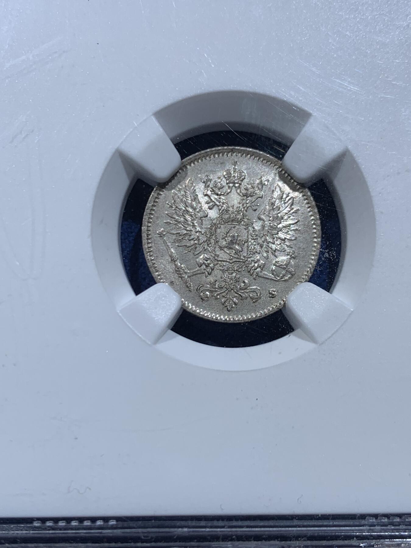 《竞宝斋》第446场 周日，周一，2场连拍 （全场包邮） 三枚一组 NGC MS65/63/62 芬兰1916/1917/1911年25/25/50芬妮银币，包浆各异，值得入手。