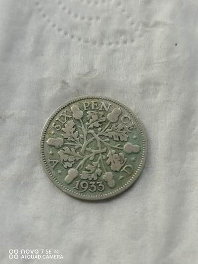 外国银币 - 33年英国6便士