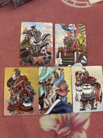 喜灰玩卡首拍第一期免佣金 - 超级梦天命封神特卡赵洛严绘春秋名将粗闪一套5张