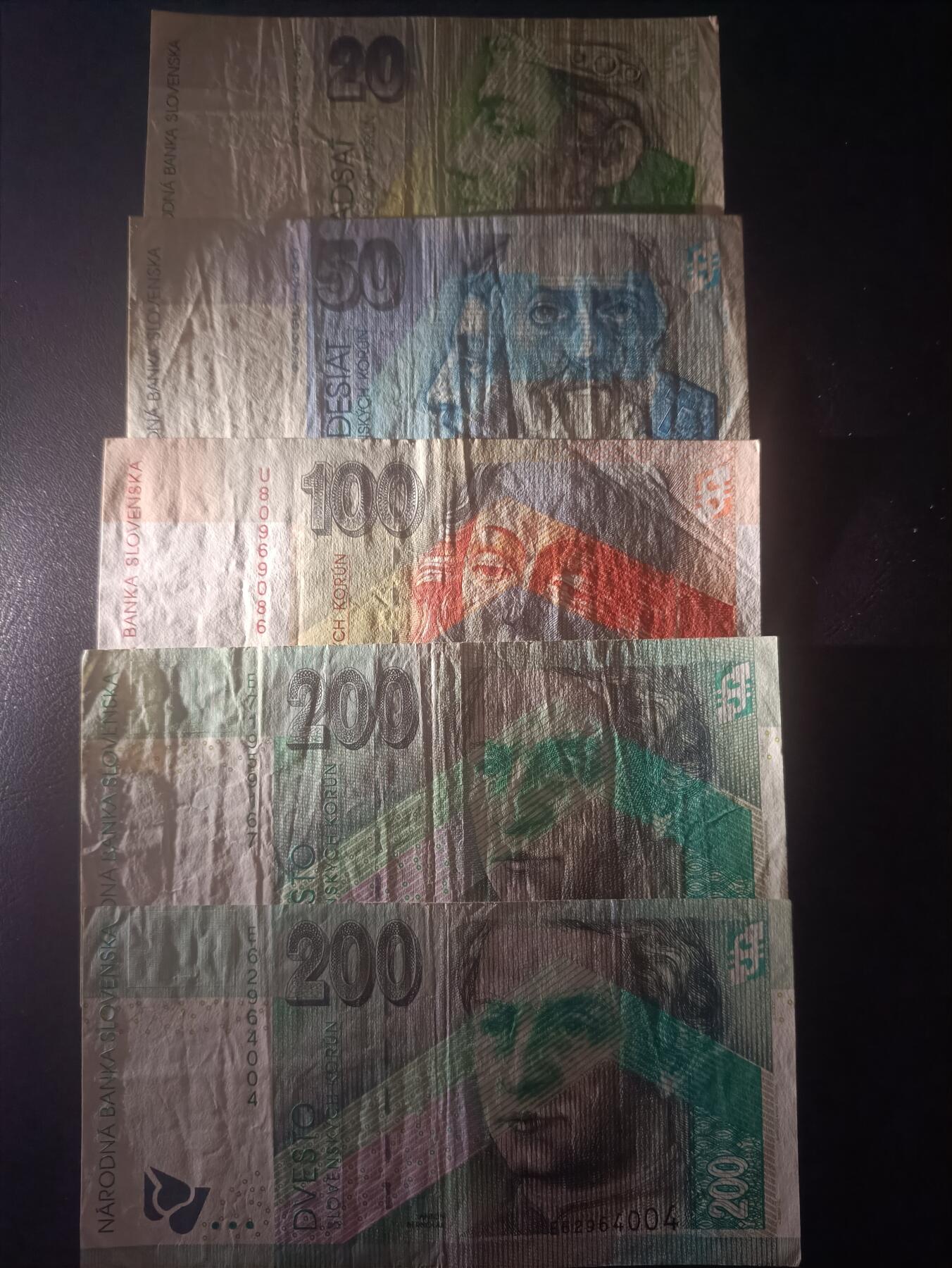 2025十二月第二期，总207期 斯洛伐克套钞批量五张流通品相