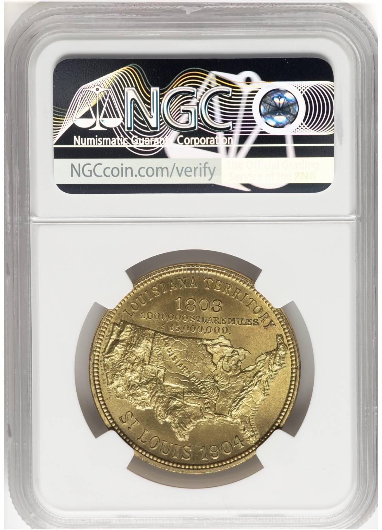 NGC评级MS66美国路易斯安那购地100周年博览会官方纪念章 