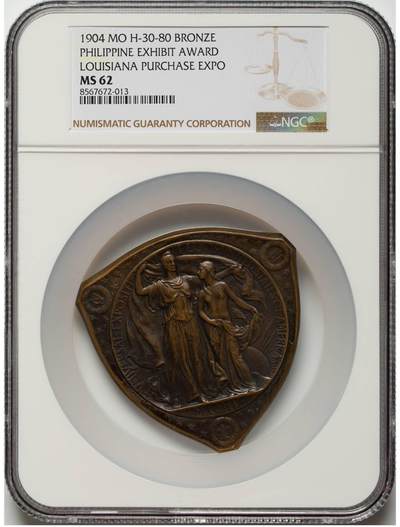 NGC评级1904年美国路易斯安那购地博览会金奖章 - NGC评级1904年美国路易斯安那购地博览会金奖章