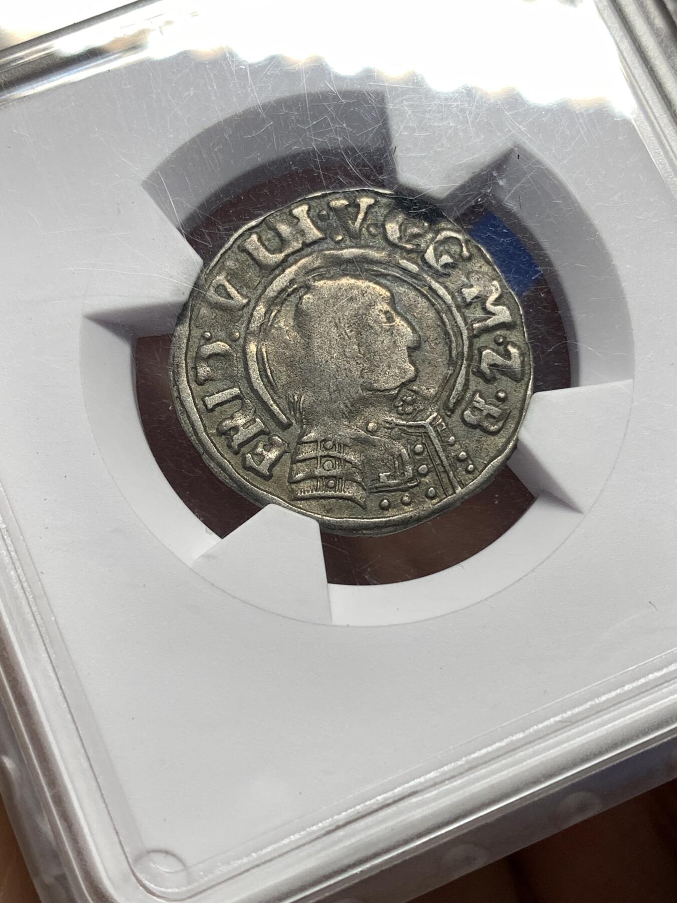 《竞宝斋》第446场 周日，周一，2场连拍 （全场包邮） 华夏评级 XF40 普鲁士公国 1657年 1/24泰勒 银币 细节和打制情况都不错 包浆很自然 可砸盒重评 少见品种