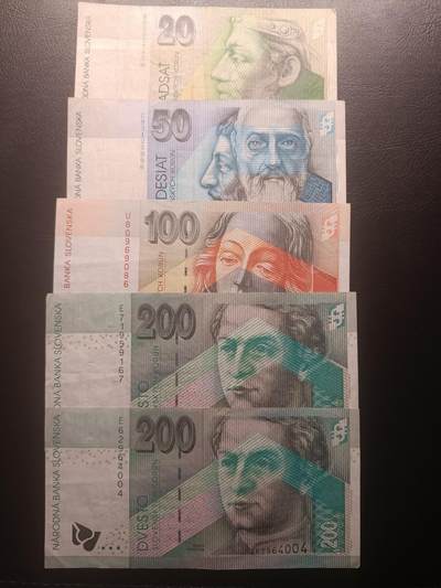 2025十二月第二期，总207期 - 斯洛伐克套钞批量五张流通品相