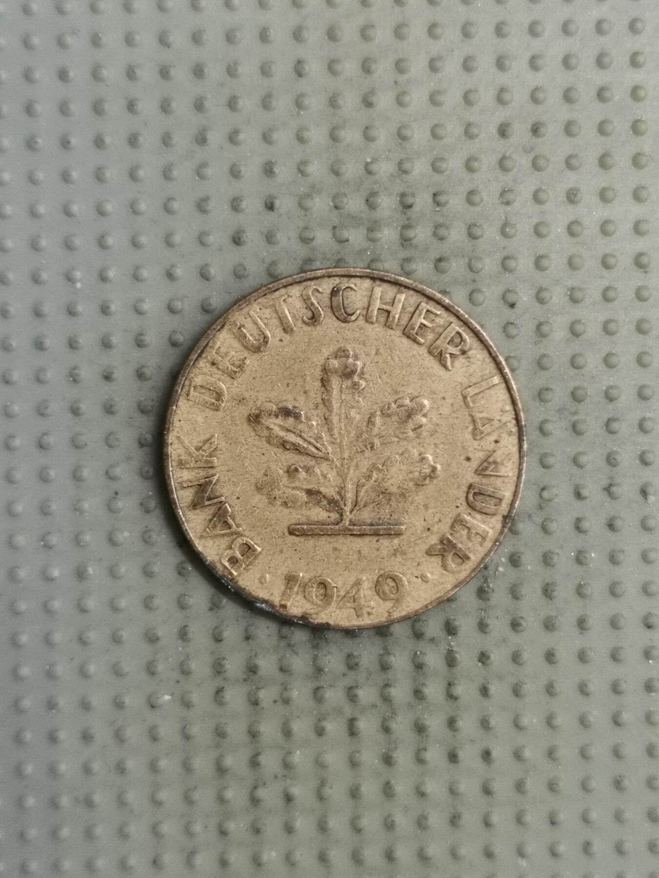 2025年第134场各国散币拍卖（总第134场） 德国1949年10银行版芬尼