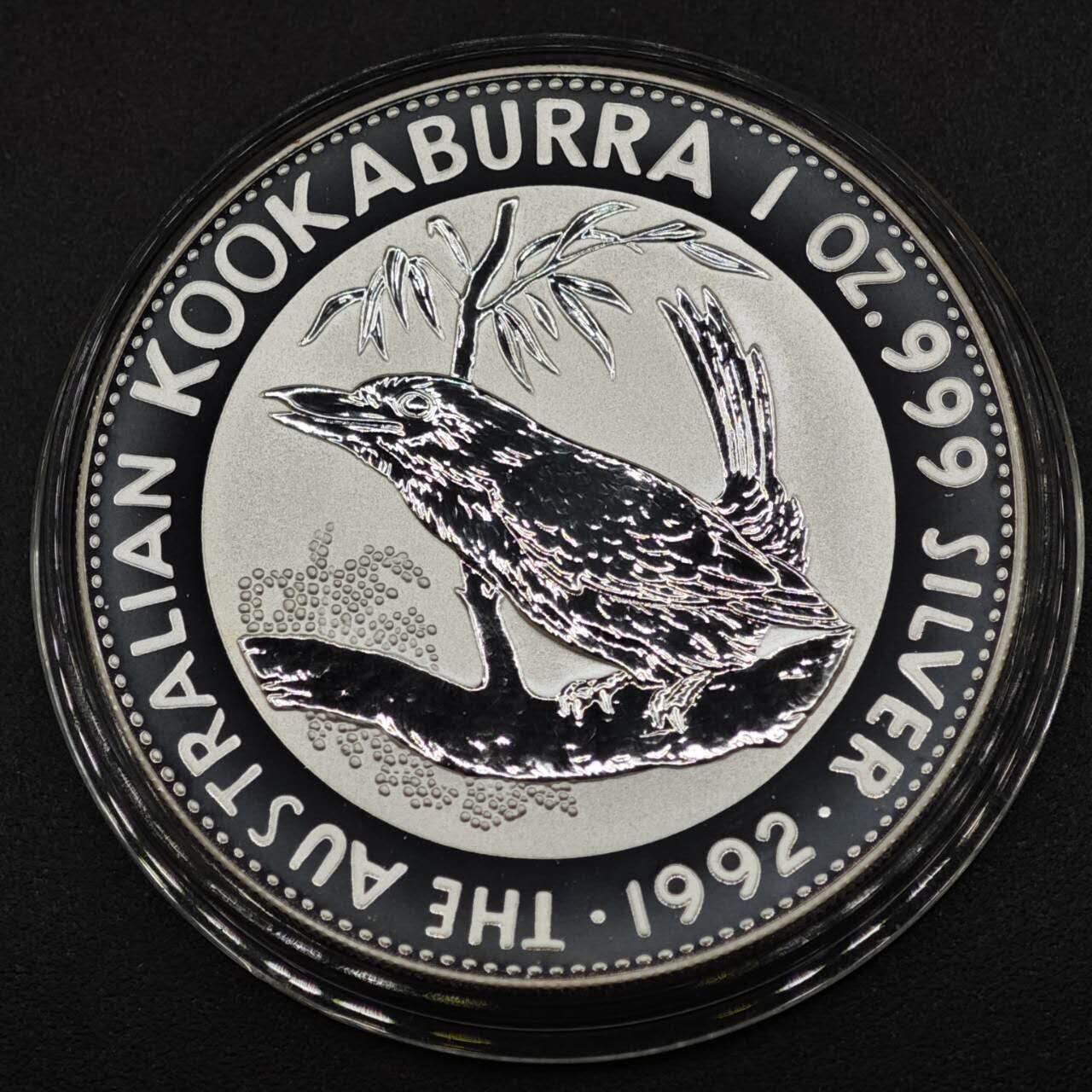 【淘币小摊】实时拍第八百二十二拍   银币套币场   满百包邮可预留二周 每周一统一发货   澳大利亚1992年翠鸟1盎司精制银币银价412