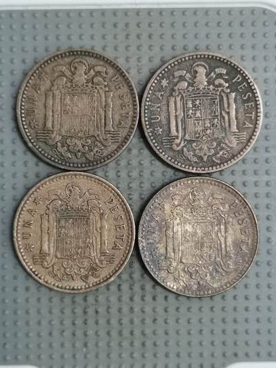 2025年第134场各国散币拍卖（总第134场） - 西班牙1比塞塔4枚不同年份