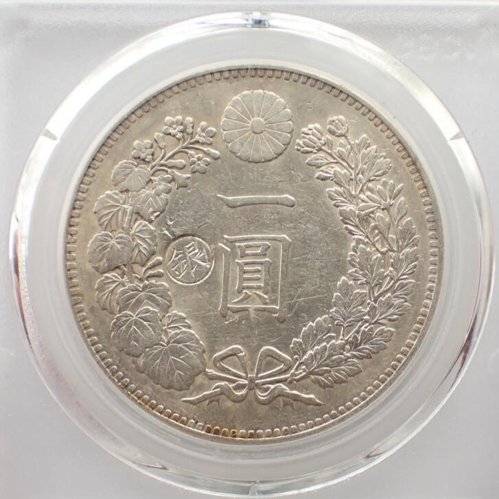 古楚泉社世界钱币专场NO.2 公博AU50日本1895年左丸银龙洋壹圆