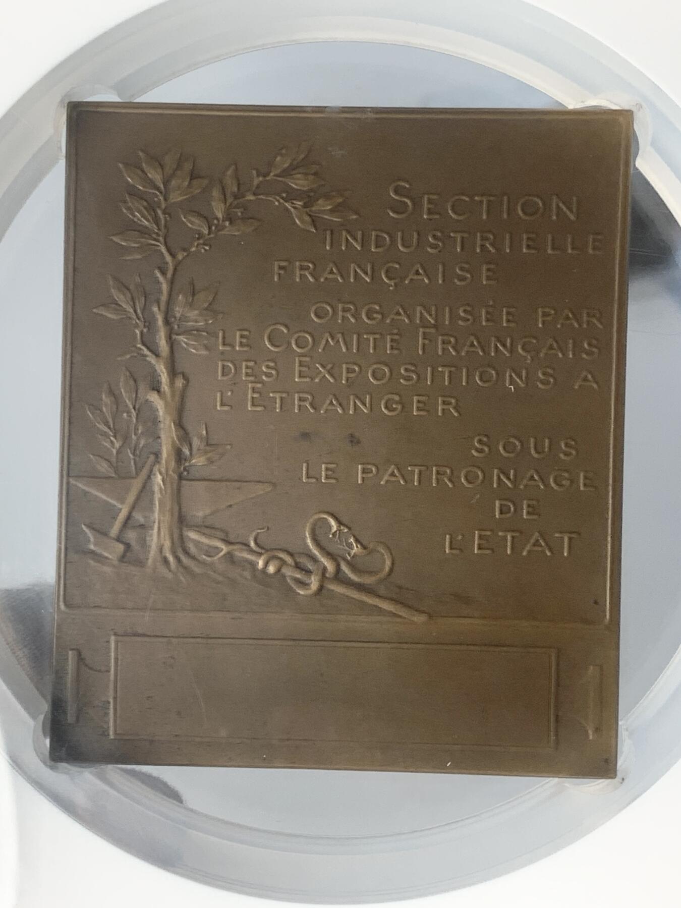 掌中浮雕-藏着的欧洲第045场 NGC MS64 : 1904年法国纪念美国圣路易斯世博会铜章 ，74 X 63mm