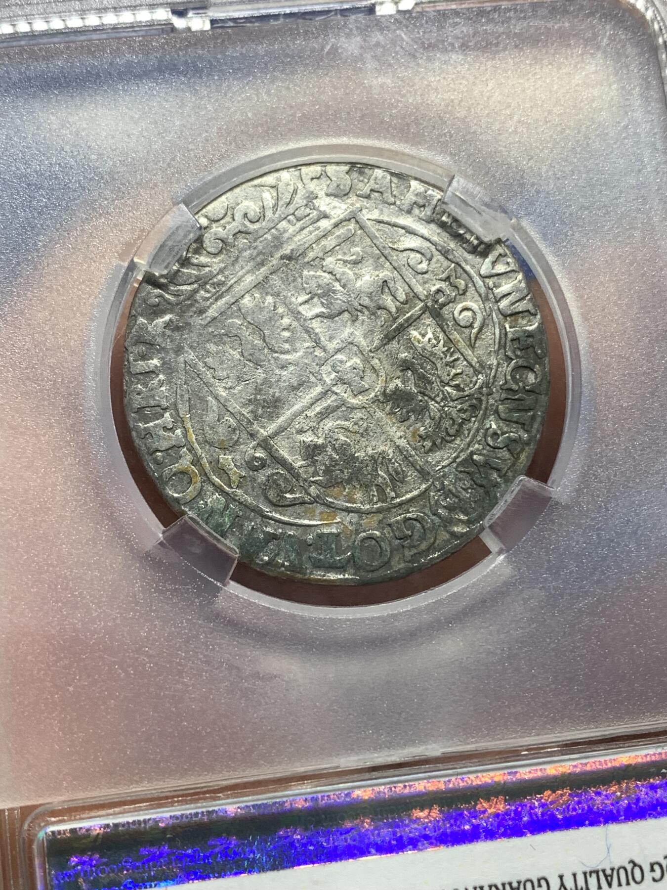 《竞宝斋》第446场 周日，周一，2场连拍 （全场包邮） TQG VF30 波兰立陶宛联邦 1623年 1/4泰勒 银币 西吉斯蒙德三世在位时期发行 打制良好 细节尚可 少见品种