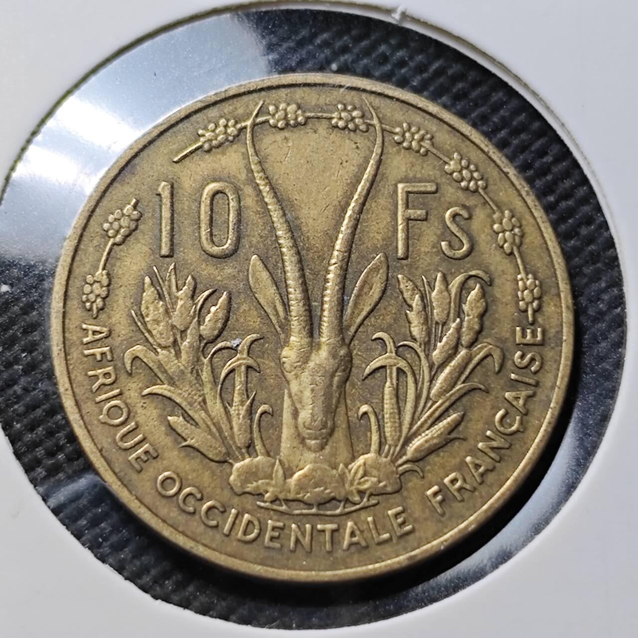 KK钱币收藏小铺 第376期  2月预留时间 周末发货  1956法属西非10法郎