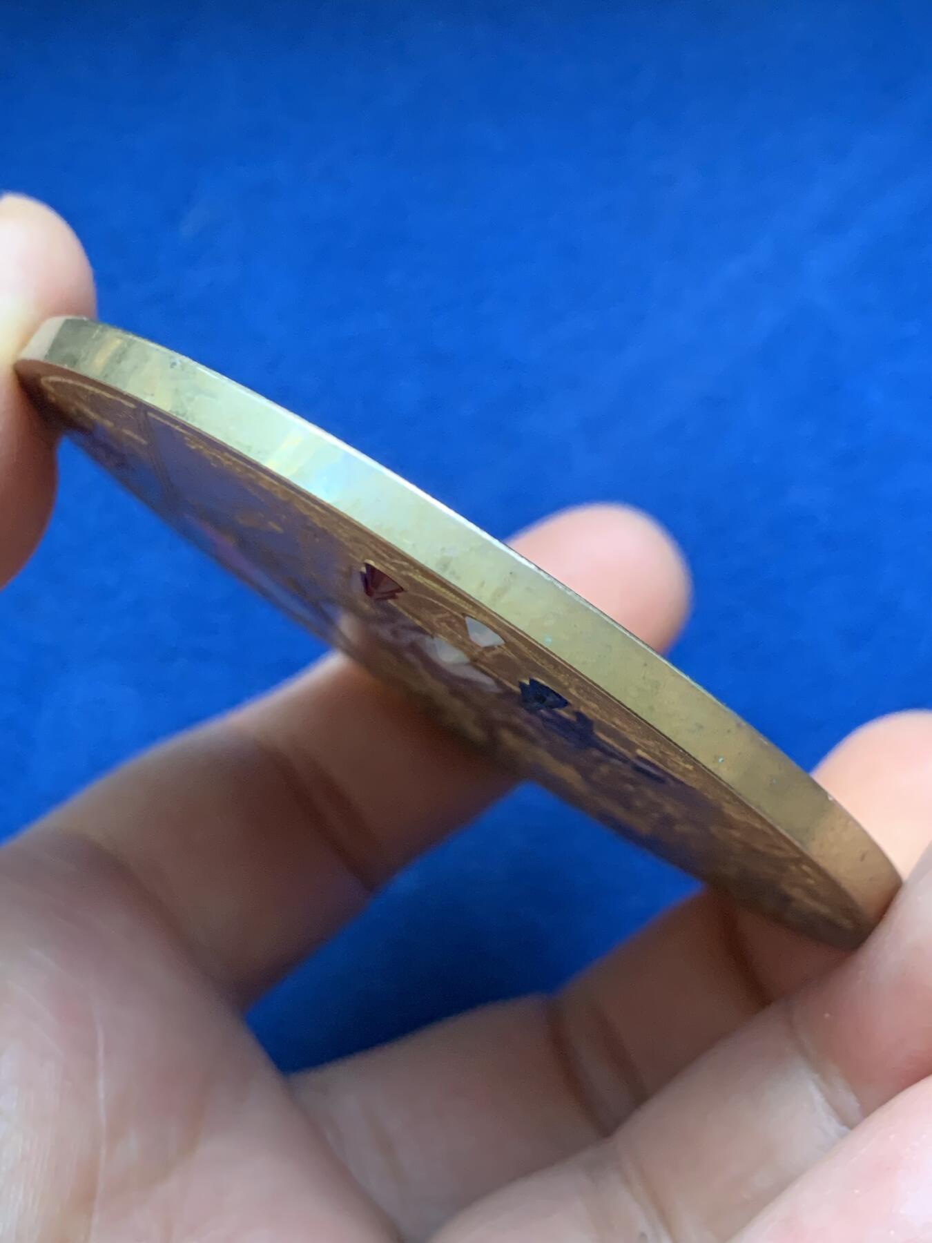 《竞宝斋》第446场 周日，周一，2场连拍 （全场包邮） 法国滑铁卢战役纪念章 120克 69.5mm