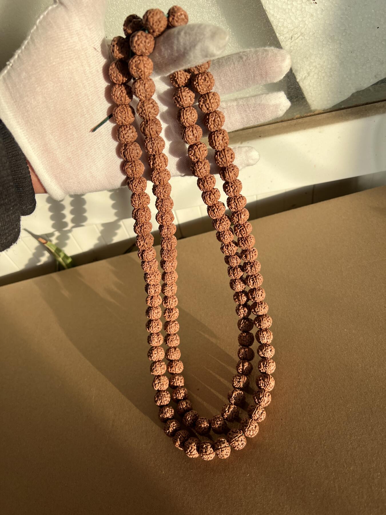 零元拍：凤羽梅花金刚长串斜挎念珠，约13/11MM