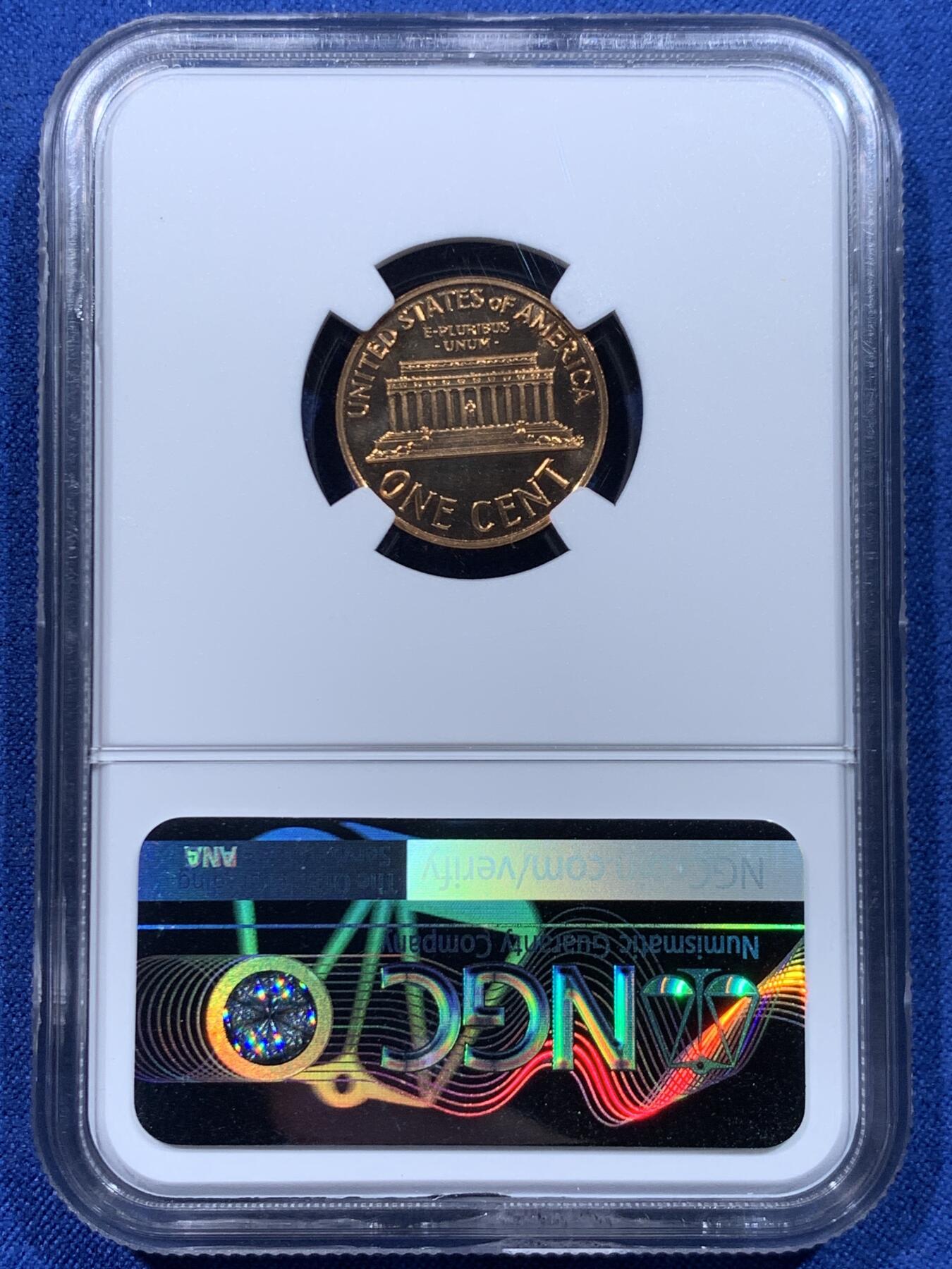 《竞宝斋》第446场 周日，周一，2场连拍 （全场包邮） NGC PF66RB 美国1959年1美分精制币，中期版别首年份，少见精制币。