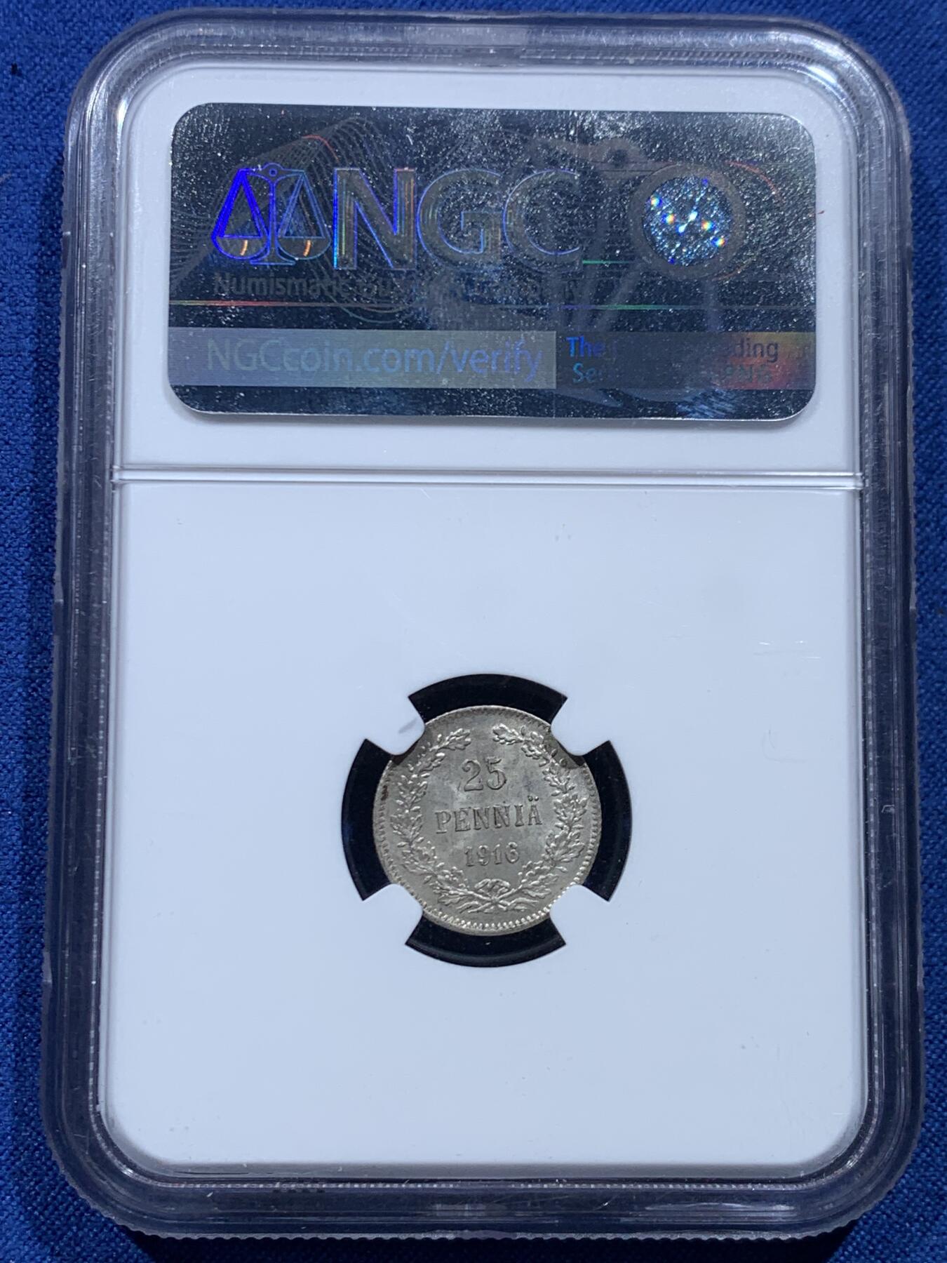 《竞宝斋》第446场 周日，周一，2场连拍 （全场包邮） 三枚一组 NGC MS65/63/62 芬兰1916/1917/1911年25/25/50芬妮银币，包浆各异，值得入手。