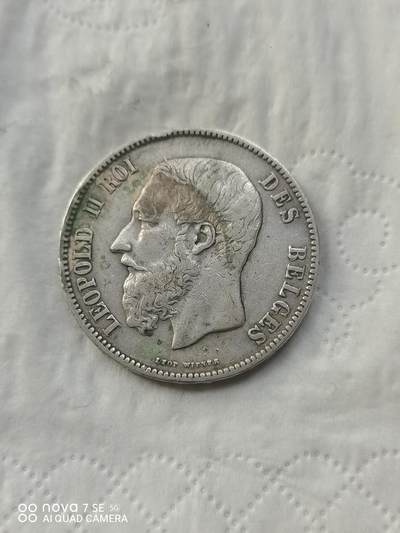 外国银币 - 1875年比利时5法郎大银币