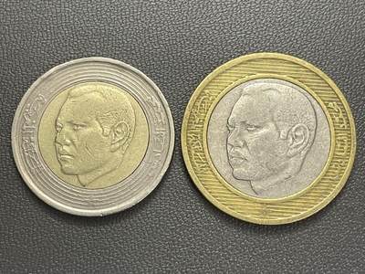 回流1208 - 摩洛哥2002年5、10迪拉姆双色币 穆罕默德六世