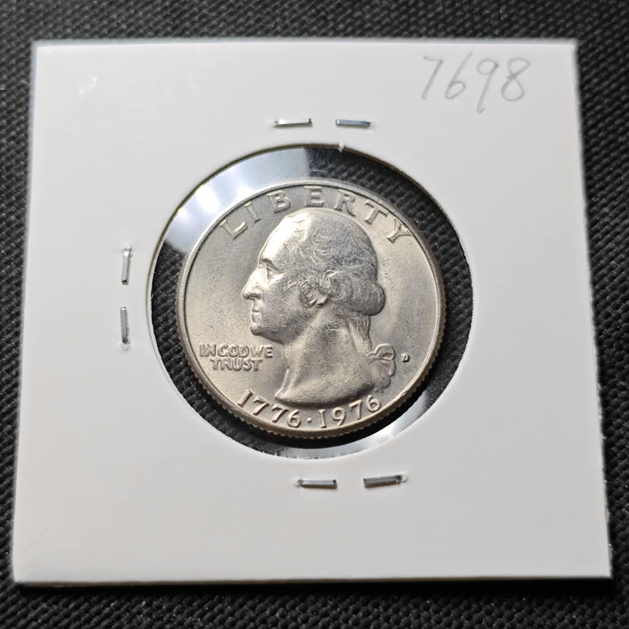 KK钱币收藏小铺 第376期  2月预留时间 周末发货  1976美国25分纪念币 好品