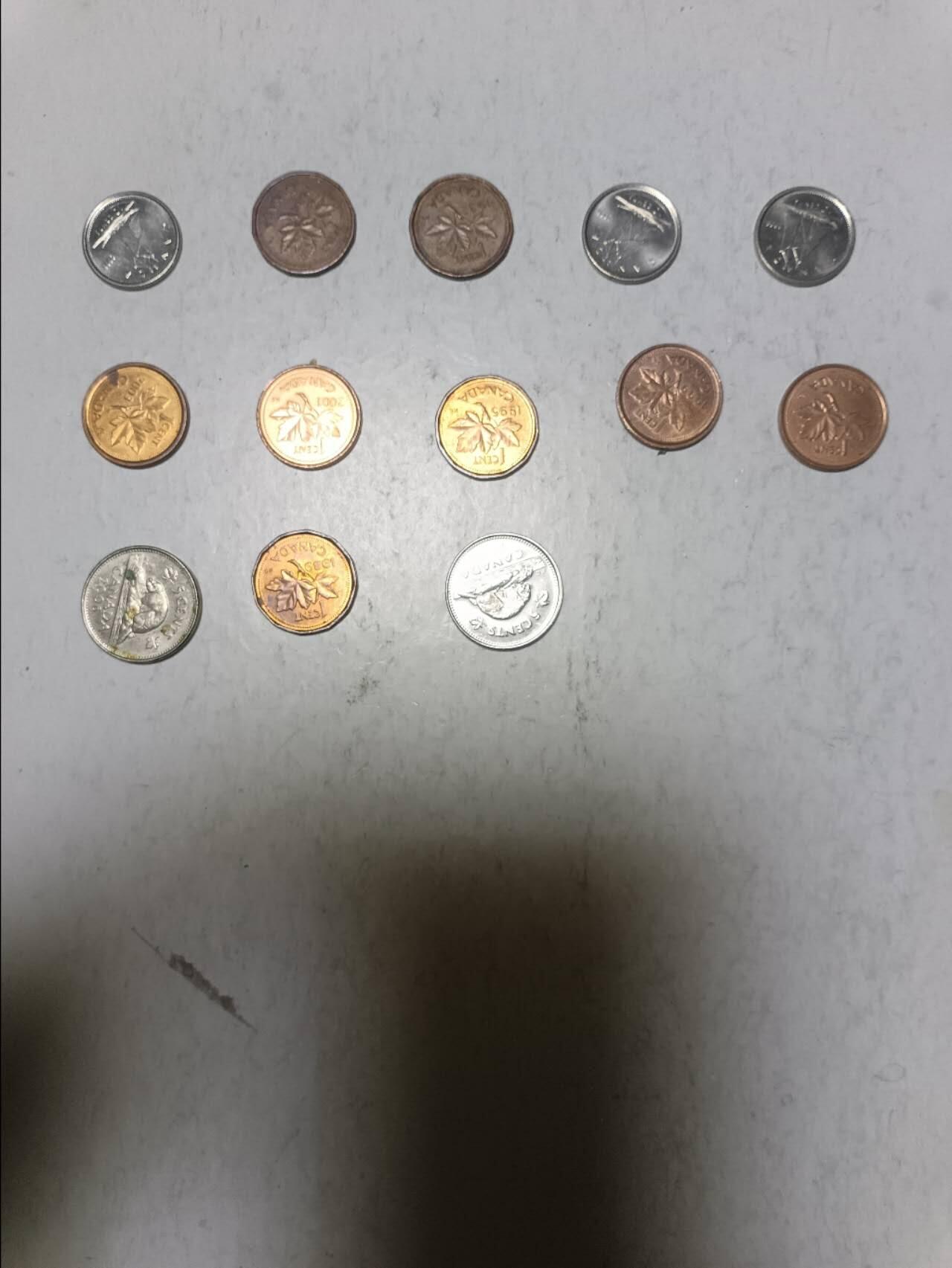 【20251211】非全新纸币和硬币第312场 加拿大13枚硬币，有重复