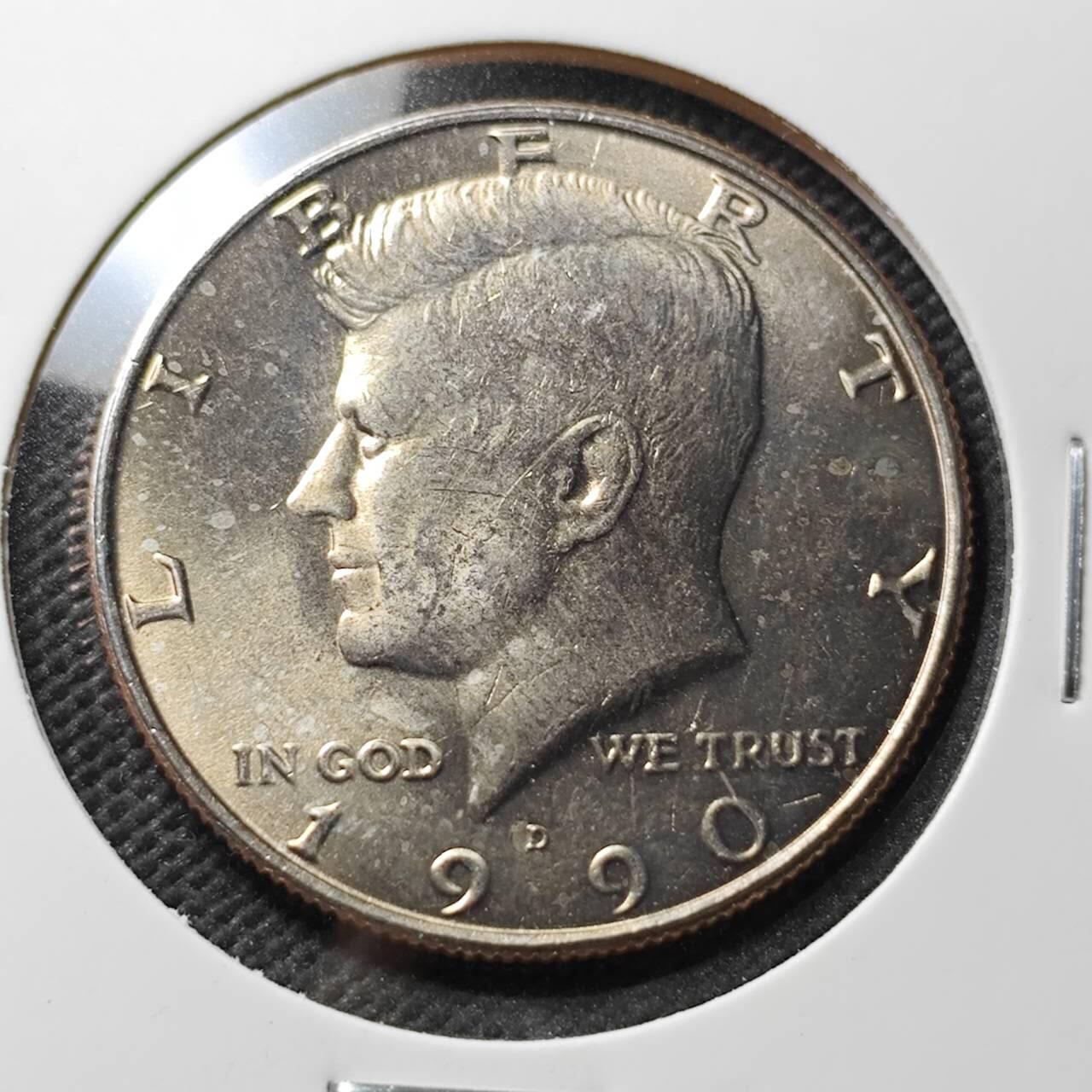 KK钱币收藏小铺 第376期  2月预留时间 周末发货  1990美分50分 好品