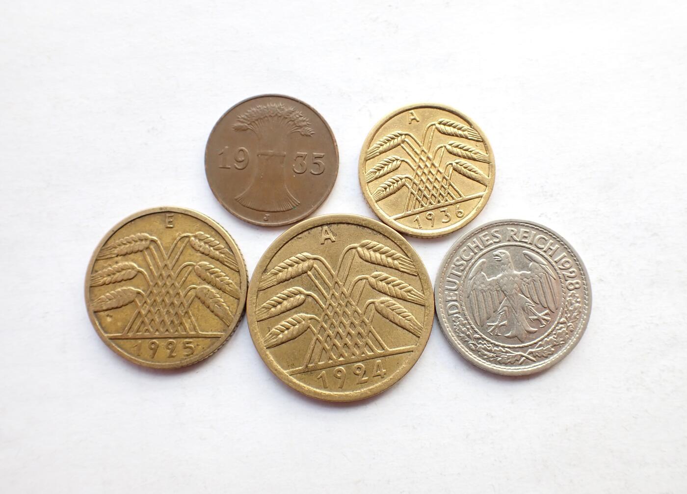 古楚泉社世界钱币专场NO.2 德国魏玛共和国时期硬币一套