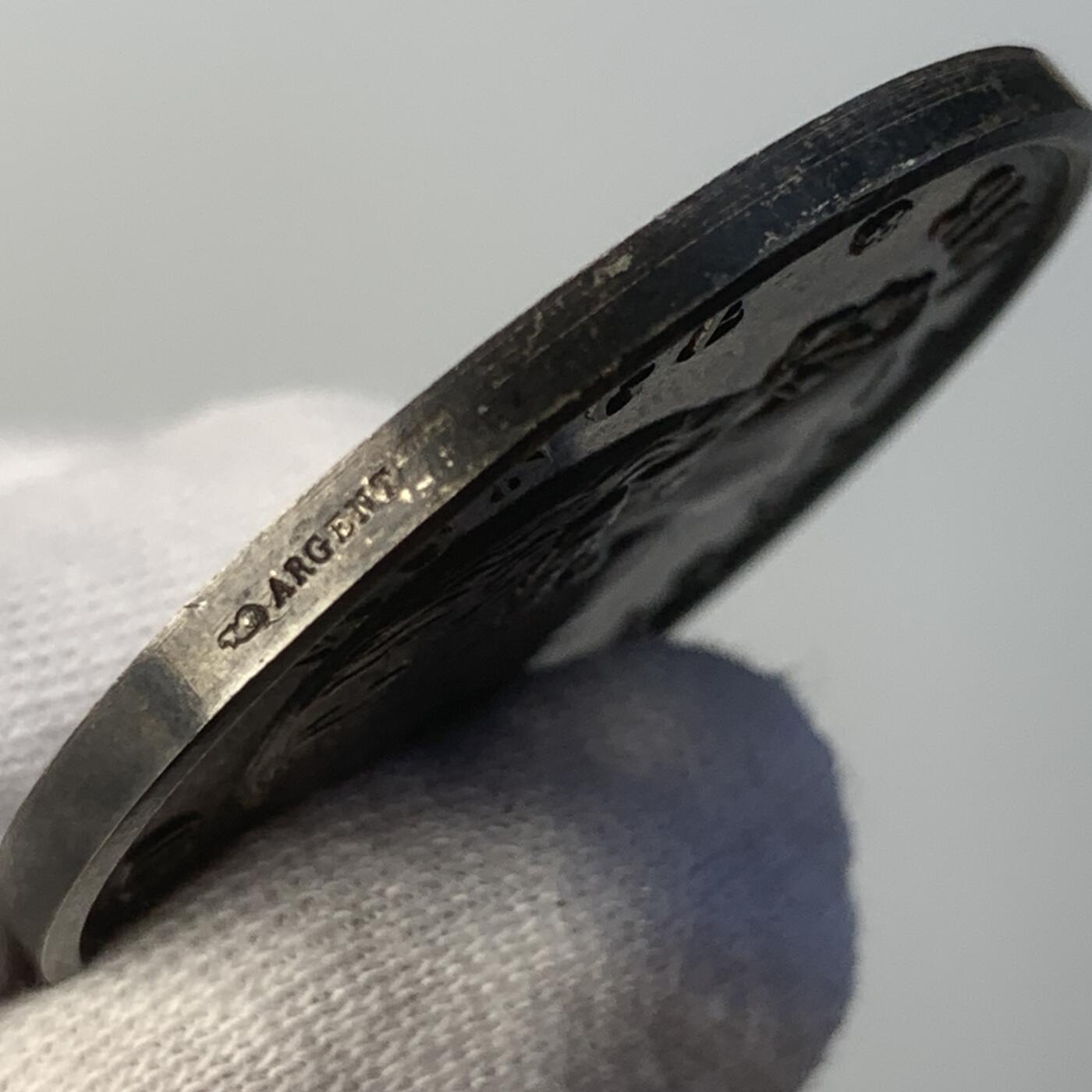 掌中浮雕-藏着的欧洲第045场 1869年法国蒙日学校董事会银章，35.2mm，19.8g