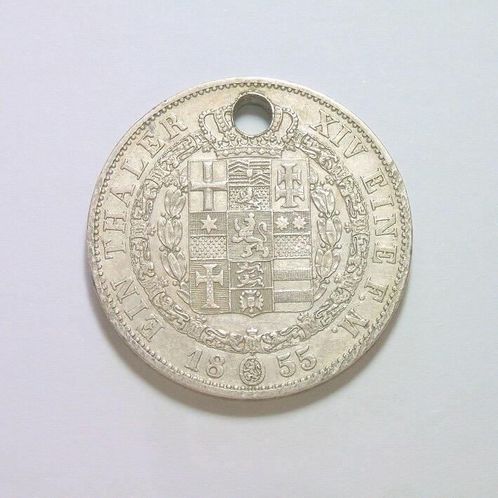 【银】德国黑森1855年 腓特烈威廉1泰勒银币 爽品