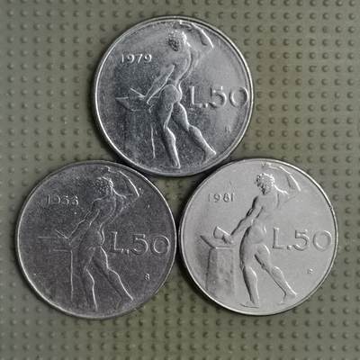 2025年第134场各国散币拍卖（总第134场） - 意大利50里拉3枚