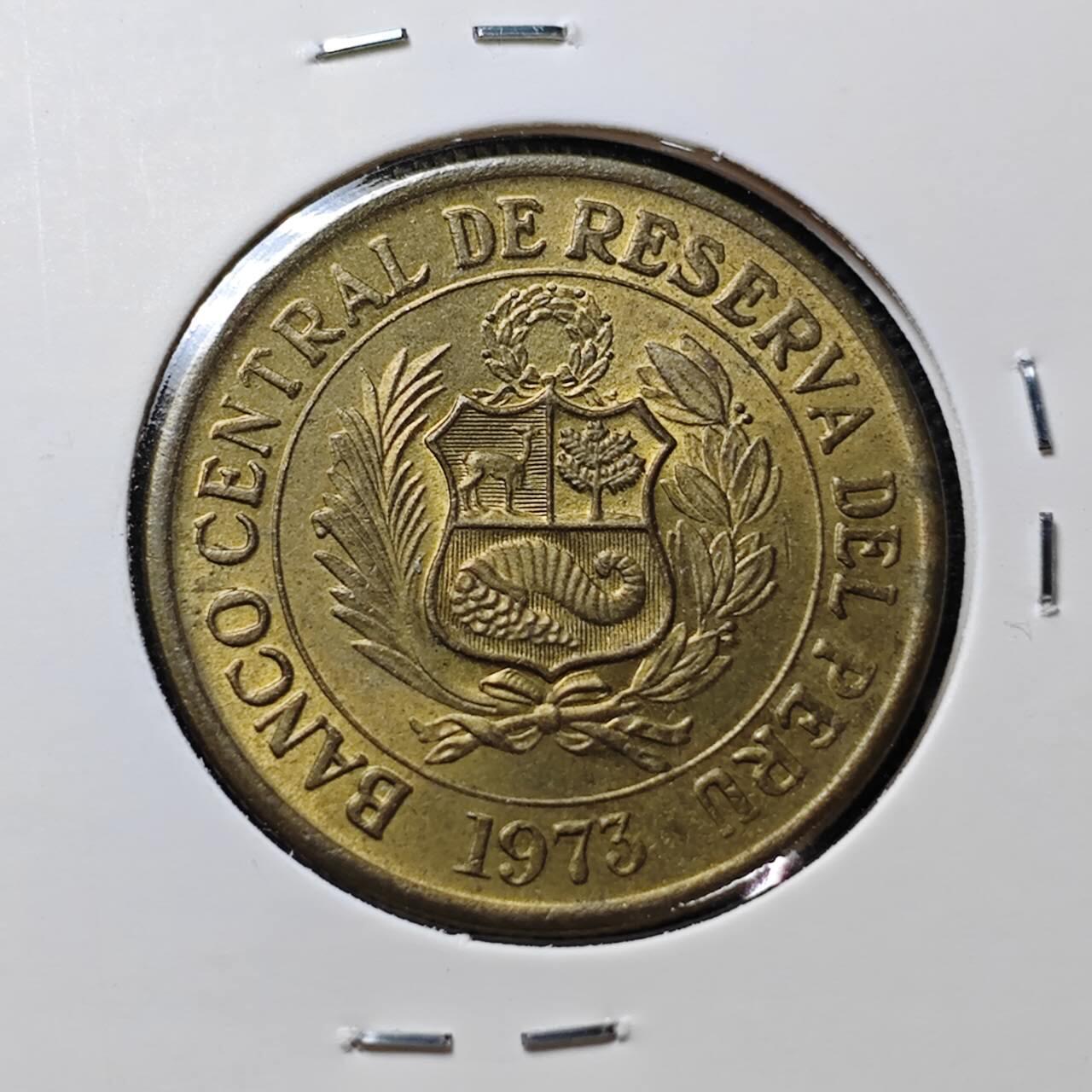 KK钱币收藏小铺 第376期  2月预留时间 周末发货  1973秘鲁1索尔羊驼铜币